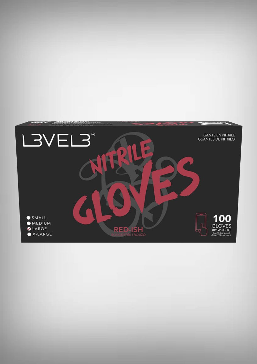 L3VEL3 Red-ish Nitrile Gloves 100ct