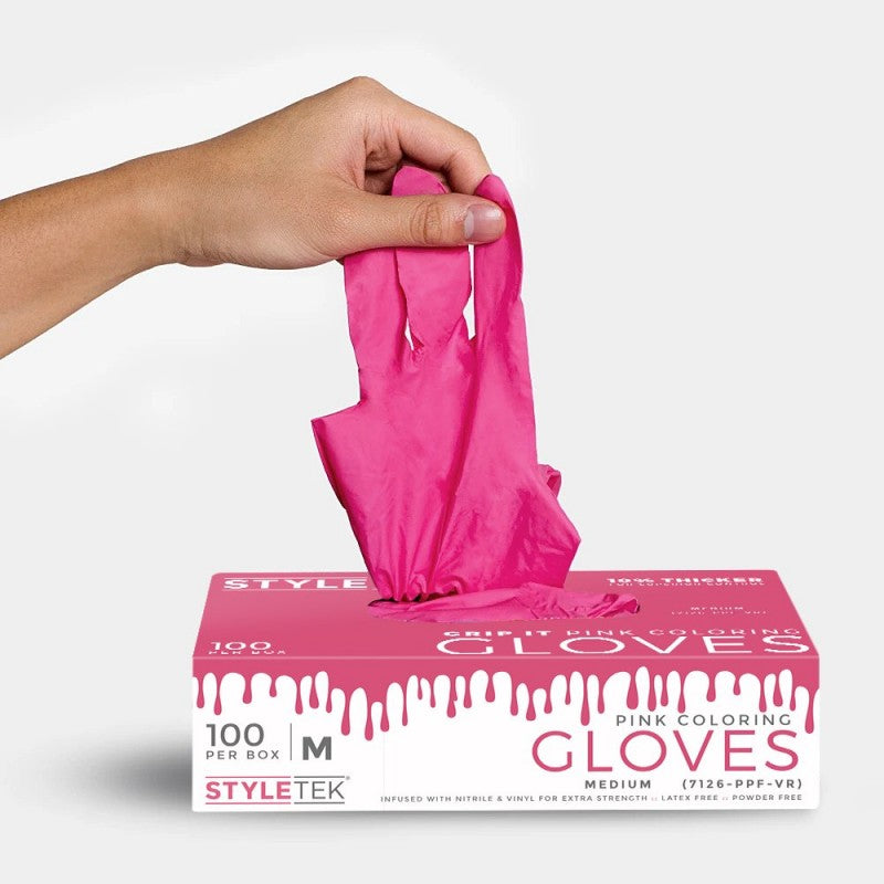Styletek Pink Powder Free Vinyl Gloves 100pk