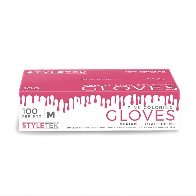 Styletek Pink Powder Free Vinyl Gloves 100pk