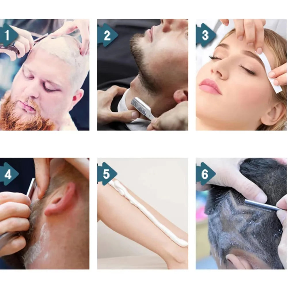 1Pcs Men Shaving Barber Tools Hair Razor and Blades Antique Black Folding Shaving Knife Unisex Hair Removal (Without Blade)