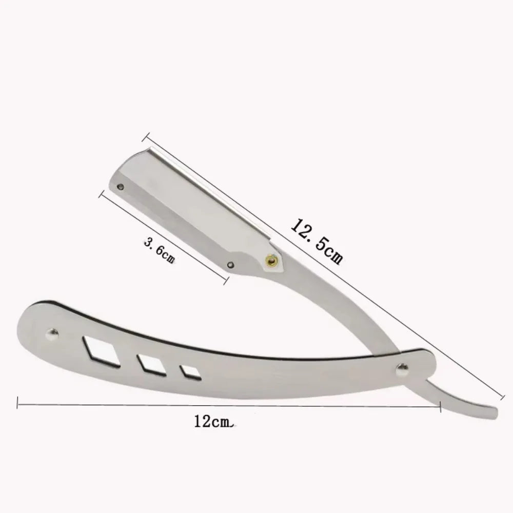 1Pcs Men Shaving Barber Tools Hair Razor and Blades Antique Black Folding Shaving Knife Unisex Hair Removal (Without Blade)