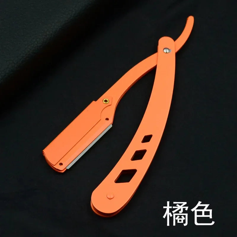 1Pcs Men Shaving Barber Tools Hair Razor and Blades Antique Black Folding Shaving Knife Unisex Hair Removal (Without Blade)