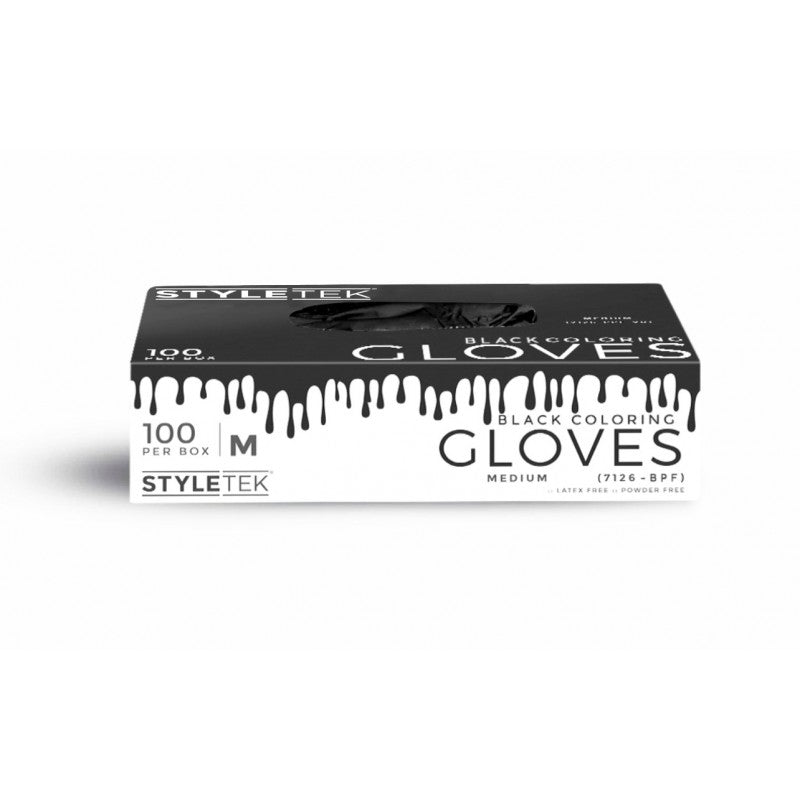 Styletek - Black Powder Free Vinyl Gloves